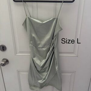 Windsor Light Green Satin Mini Dress